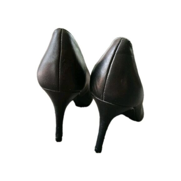Nine West Malino Black Vegan Pointy Toe 3" Heels Women 10 Corset Pumps Classic - Picture 4 of 6
